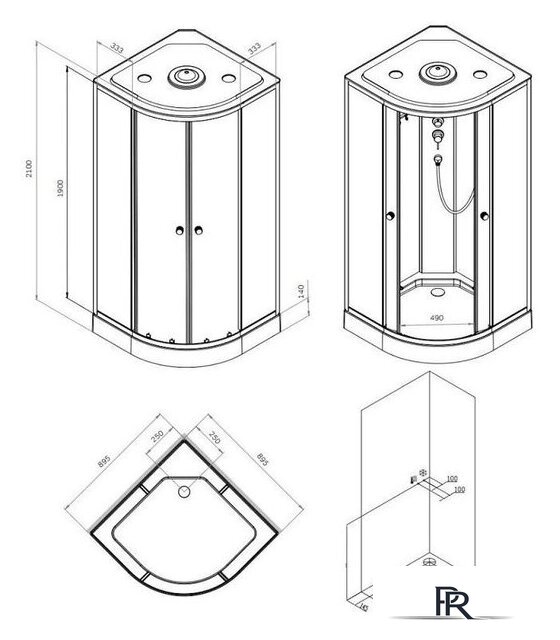 Душевая кабина AM.PM X-Joy 90x90 W94C-401-090MT - Изображение №15 — Интернет-магазин ПроЗаказ