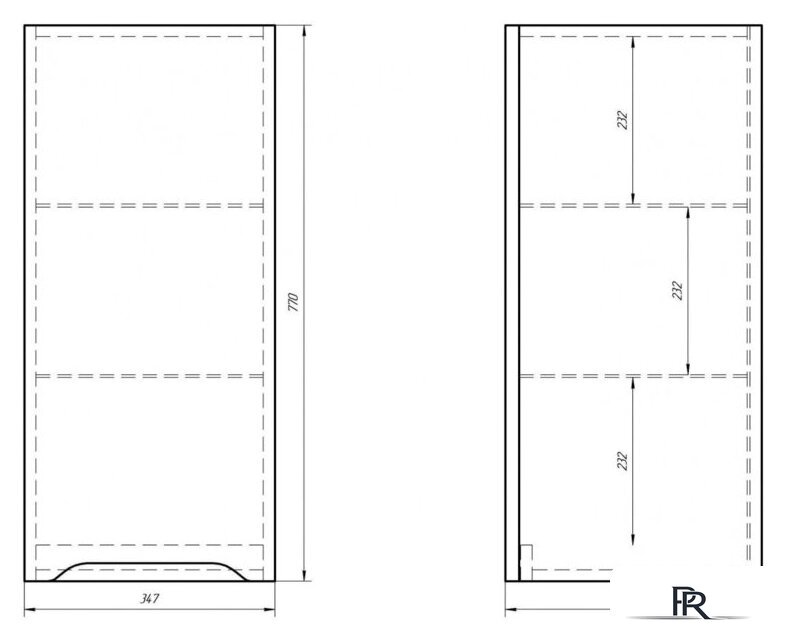  Dreja Шкаф-полупенал QL 35 99.0010 (белый) - Изображение №2 — Интернет-магазин ПроЗаказ