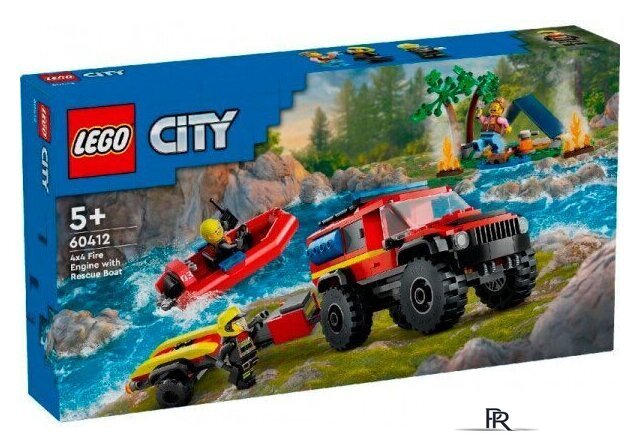 Конструктор LEGO City 60412 Пожарная машина 4х4 со спасательным катером - Изображение №1 — Интернет-магазин ПроЗаказ
