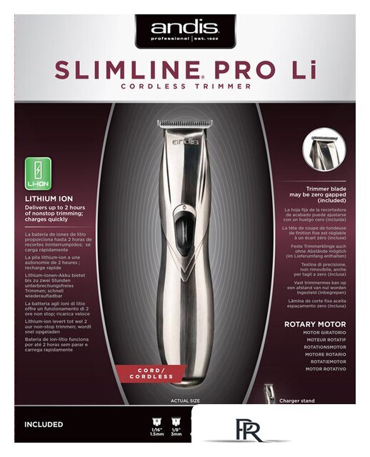 Триммер для бороды и усов Andis Slimline Pro Li T-Blade (хром) - Изображение №3 — Интернет-магазин ПроЗаказ
