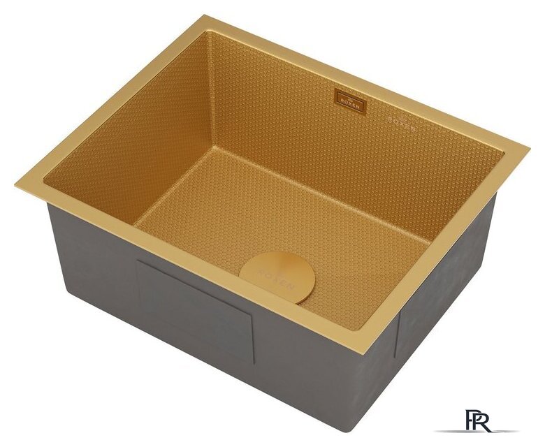 Кухонная мойка Roxen Uno 560210-54-GS PVD золотая/текстурная (с ролл-матом и дозатором) - Изображение №7 — Интернет-магазин ПроЗаказ