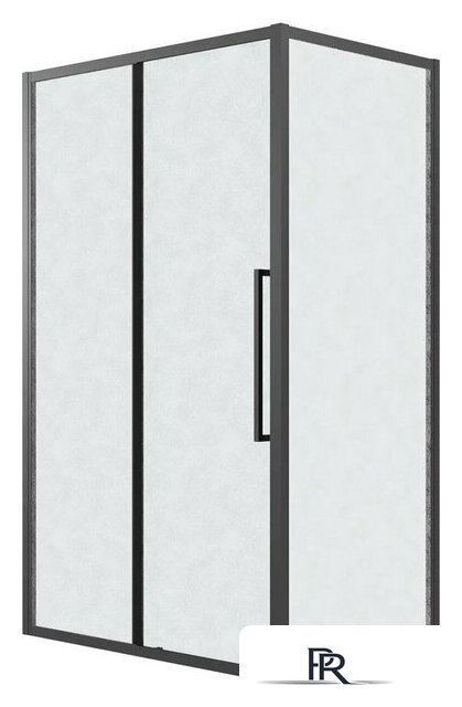Душевой уголок Grossman Cosmo 110x100x195 120.K33.02.1110.21.02 (черный матовый/стекло шиншилла) - Изображение №1 — Интернет-магазин ПроЗаказ