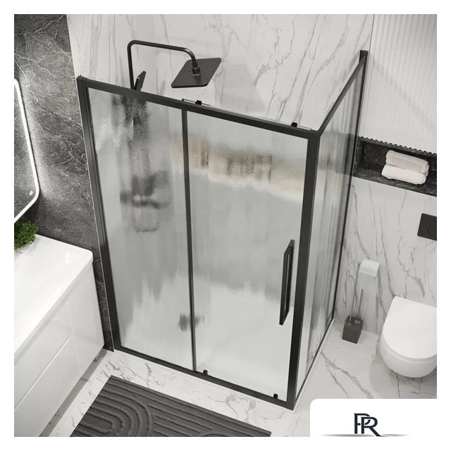 Душевой уголок Grossman Cosmo 110x100x195 120.K33.02.1110.21.02 (черный матовый/стекло шиншилла) - Изображение №9 — Интернет-магазин ПроЗаказ