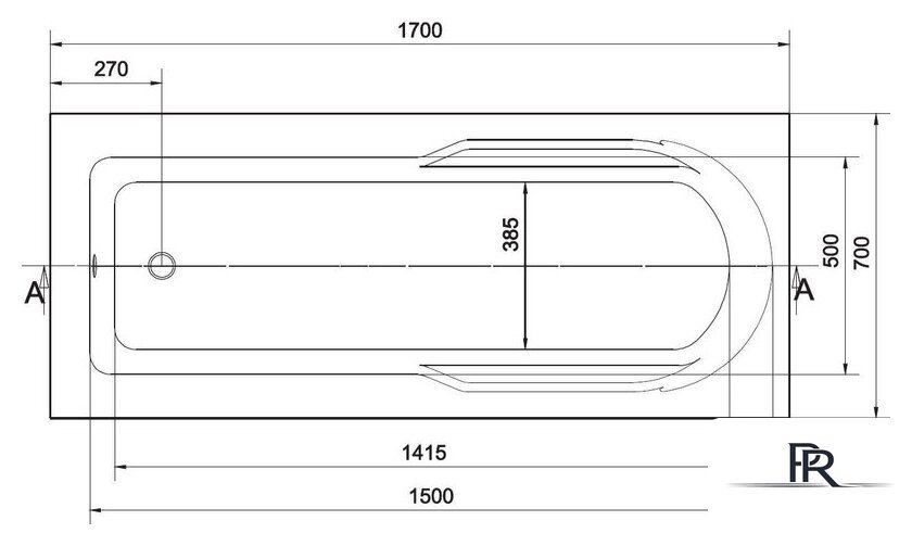 Ванна Cersanit Santana 170x70 (с ножками) - Изображение №3 — Интернет-магазин ПроЗаказ