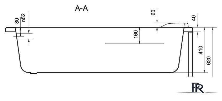 Ванна Cersanit Santana 170x70 (с ножками) - Изображение №4 — Интернет-магазин ПроЗаказ