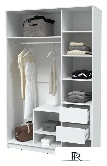 Шкаф распашной Интерлиния Концепт Тренд КТ-Ш3(з) (белый платинум/океан) - Изображение №3 — Интернет-магазин ПроЗаказ