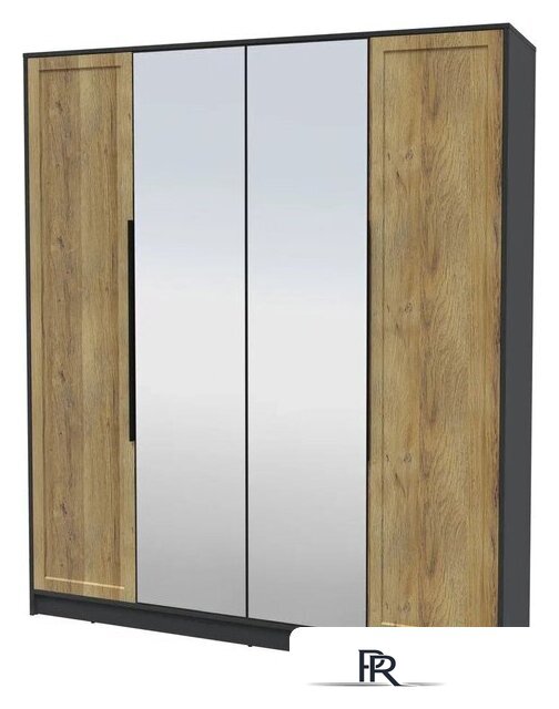 Шкаф распашной Интерлиния Концепт Тренд КТ-Ш4(з) (антрацит/дуб вотан) - Изображение №1 — Интернет-магазин ПроЗаказ