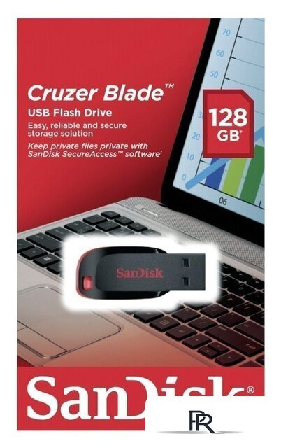USB Flash SanDisk Cruzer Blade Black 128GB (SDCZ50-128G-B35) - Изображение №3 — Интернет-магазин ПроЗаказ
