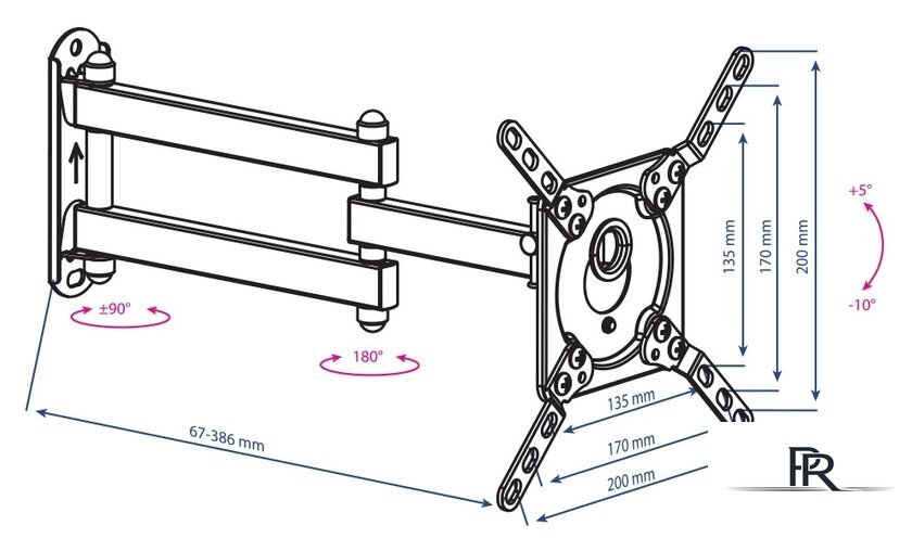 Кронштейн для телевизора Kromax DIX-14 (черный) - Изображение №5 — Интернет-магазин ПроЗаказ