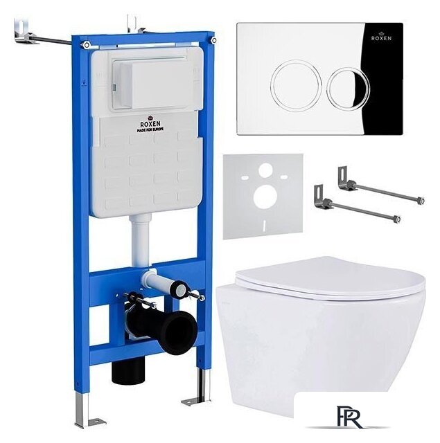 Унитаз подвесной Roxen Antares One Rimless 6 в 1 StounFix Dual Fresh 508565 (кнопка: хром) - Изображение №2 — Интернет-магазин ПроЗаказ