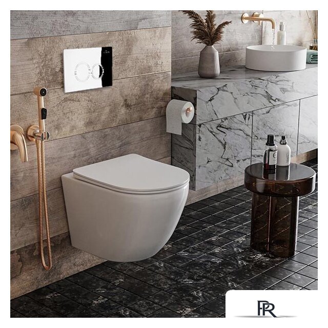 Унитаз подвесной Roxen Antares One Rimless 6 в 1 StounFix Dual Fresh 508565 (кнопка: хром) - Изображение №9 — Интернет-магазин ПроЗаказ