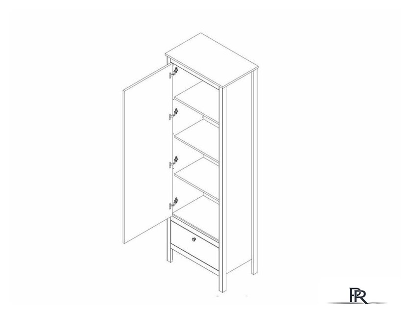 Шкаф распашной Black Red White Loft REG1D1S (дуб вотан/черный) - Изображение №2 — Интернет-магазин ПроЗаказ