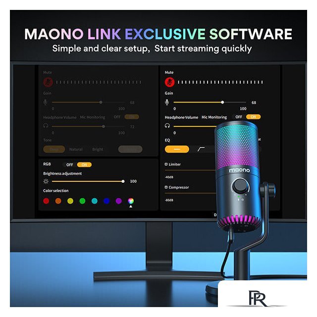 Проводной микрофон Maono DM30 RGB (черный) - Изображение №4 — Интернет-магазин ПроЗаказ