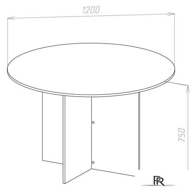Офисный стол для переговоров МДК СП-К круглый 1200x1200x750 (венге) - Изображение №2 — Интернет-магазин ПроЗаказ
