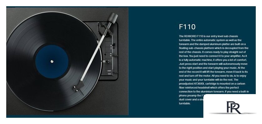 Виниловый проигрыватель Rekkord Audio F110P (AT3600L) - Изображение №2 — Интернет-магазин ПроЗаказ