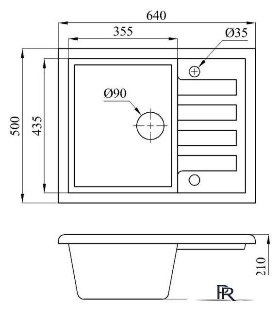 Кухонная мойка БелЭворс Vega R (грей) - Изображение №2 — Интернет-магазин ПроЗаказ