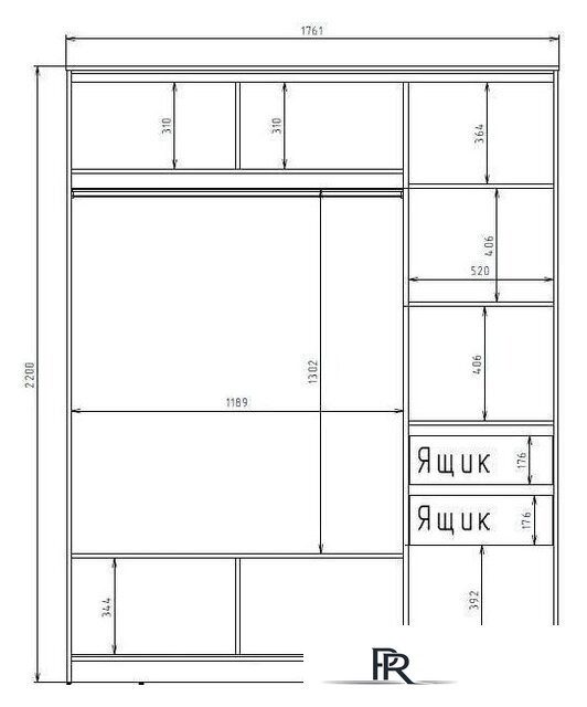 Шкаф-купе Рэйгрупп 176450 YSX Elgon РГ-09.03 (ясень снежный/сосна натуральная/хром) - Изображение №6 — Интернет-магазин ПроЗаказ