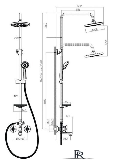 Душевая система  Rossinka Silvermix RS42-46 - Изображение №3 — Интернет-магазин ПроЗаказ