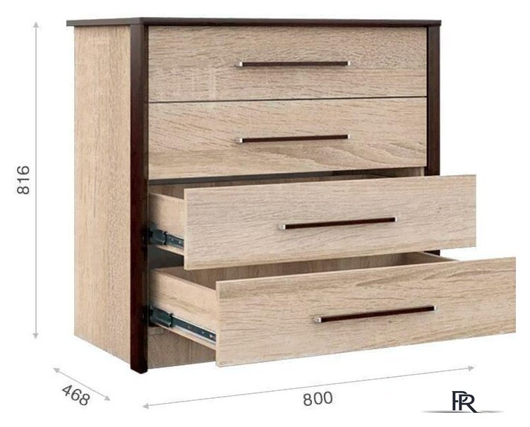 Комод Империал Эшли 80 (венге/дуб сонома) - Изображение №2 — Интернет-магазин ПроЗаказ