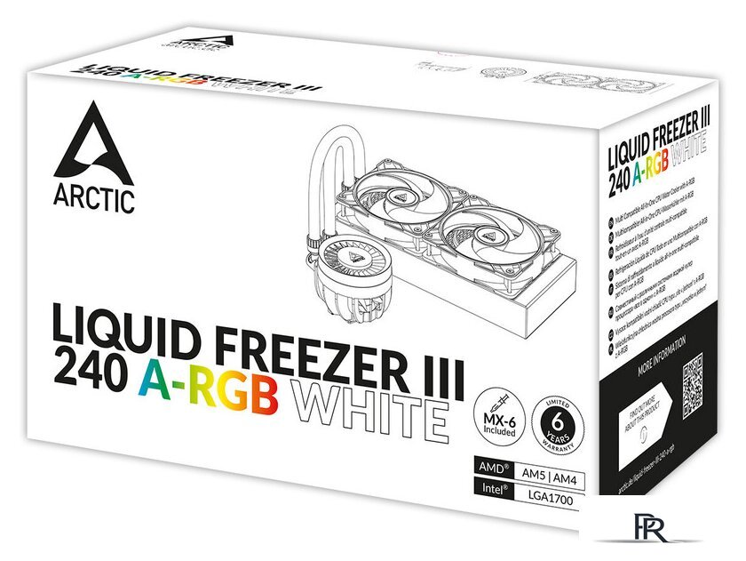 Система жидкостного охлаждения для процессора Arctic Liquid Freezer III 240 A-RGB White ACFRE00150A - Изображение №12 — Интернет-магазин ПроЗаказ