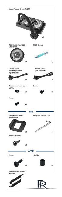 Система жидкостного охлаждения для процессора Arctic Liquid Freezer III 240 A-RGB White ACFRE00150A - Изображение №2 — Интернет-магазин ПроЗаказ