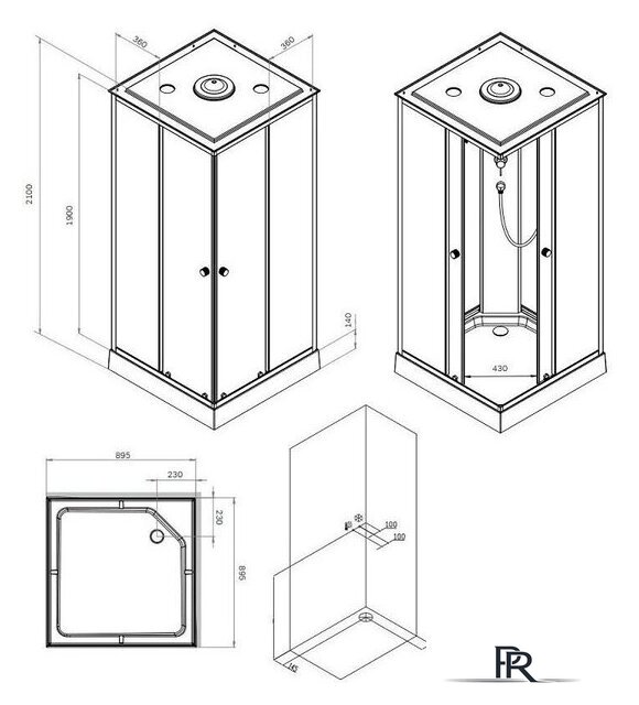 Душевая кабина AM.PM X-Joy 90x90 W94C-403-090BT - Изображение №15 — Интернет-магазин ПроЗаказ