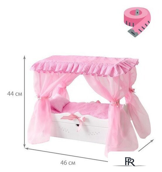 Кроватка для кукол Leader Toys Diamond Princes c царским балдахином 71219 (белый) - Изображение №8 — Интернет-магазин ПроЗаказ