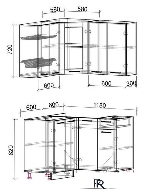 Готовая кухня Интерлиния Мила 12x12 без столешницы (бетон/антрацит) - Изображение №2 — Интернет-магазин ПроЗаказ