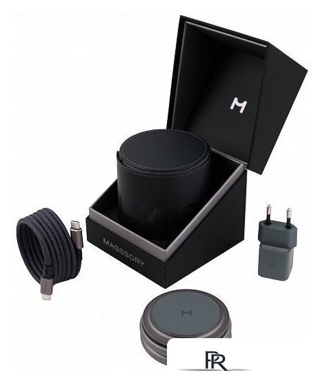 Беспроводное зарядное Magssory Disc Signature Edition 3 в 1 для Apple WCH033 (темно-серый) - Изображение №2 — Интернет-магазин ПроЗаказ