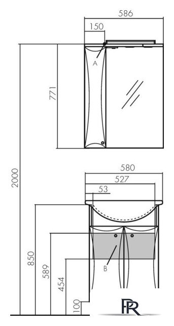  Акватон Тумба под умывальник Джимми 57 У 1A250501DJ010 - Изображение №5 — Интернет-магазин ПроЗаказ