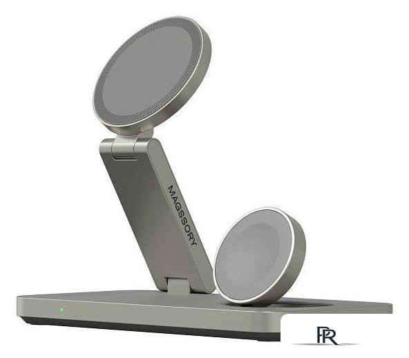 Беспроводное зарядное Magssory Yoga 3 в 1 Charging Station для Samsung Qi2 WCH017t (титан) - Изображение №1 — Интернет-магазин ПроЗаказ