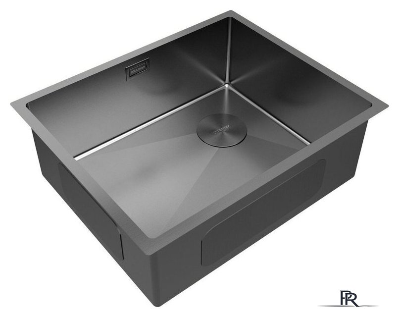 Кухонная мойка Paulmark NEXT-SKEW 54 UNI PM885444-GM (черный/вороненая сталь) - Изображение №2 — Интернет-магазин ПроЗаказ