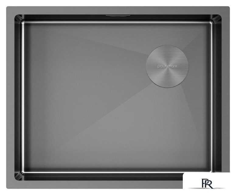 Кухонная мойка Paulmark NEXT-SKEW 54 UNI PM885444-GM (черный/вороненая сталь) - Изображение №1 — Интернет-магазин ПроЗаказ