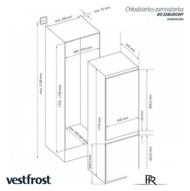 Холодильник Vestfrost VR-BB27632E0SL - Изображение №4 — Интернет-магазин ПроЗаказ