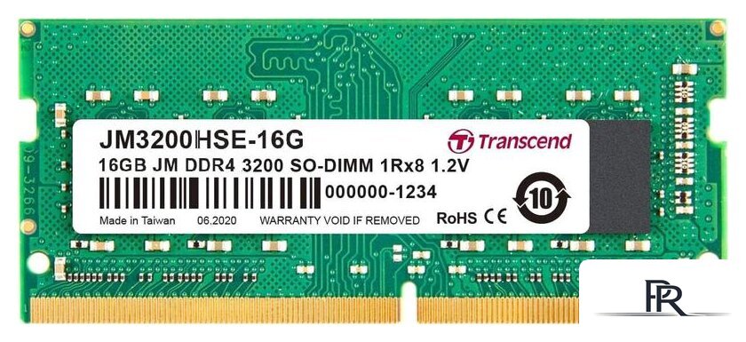 Оперативная память Transcend JetRam 32GB DDR4 SODIMM PC4-25600 JM3200HSE-32G - Изображение №1 — Интернет-магазин ПроЗаказ