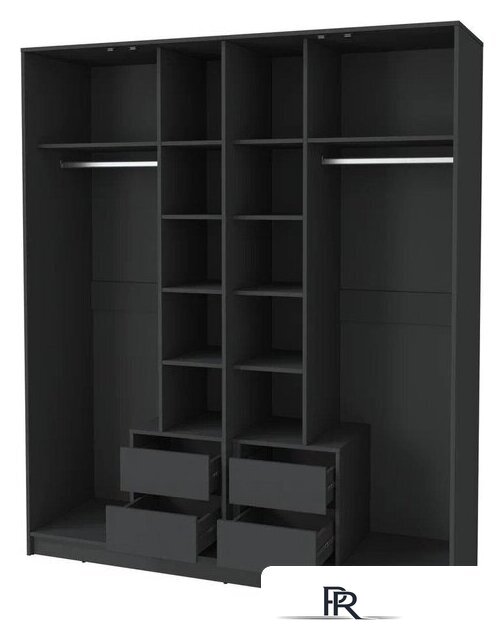 Шкаф распашной Интерлиния Концепт Тренд КТ-Ш4(з) (антрацит/дуб английский) - Изображение №2 — Интернет-магазин ПроЗаказ