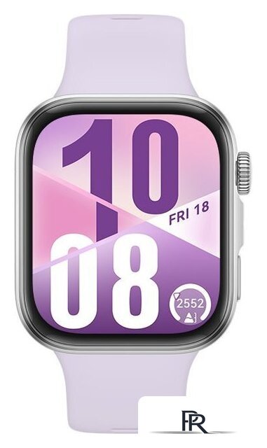 Умные часы Huawei Watch FIT 4 (серебристый, с сиреневым силиконовым ремешком, международная версия) - Изображение №3 — Интернет-магазин ПроЗаказ