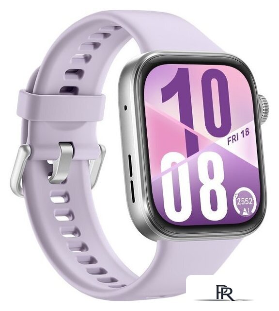 Умные часы Huawei Watch FIT 4 (серебристый, с сиреневым силиконовым ремешком, международная версия) - Изображение №5 — Интернет-магазин ПроЗаказ