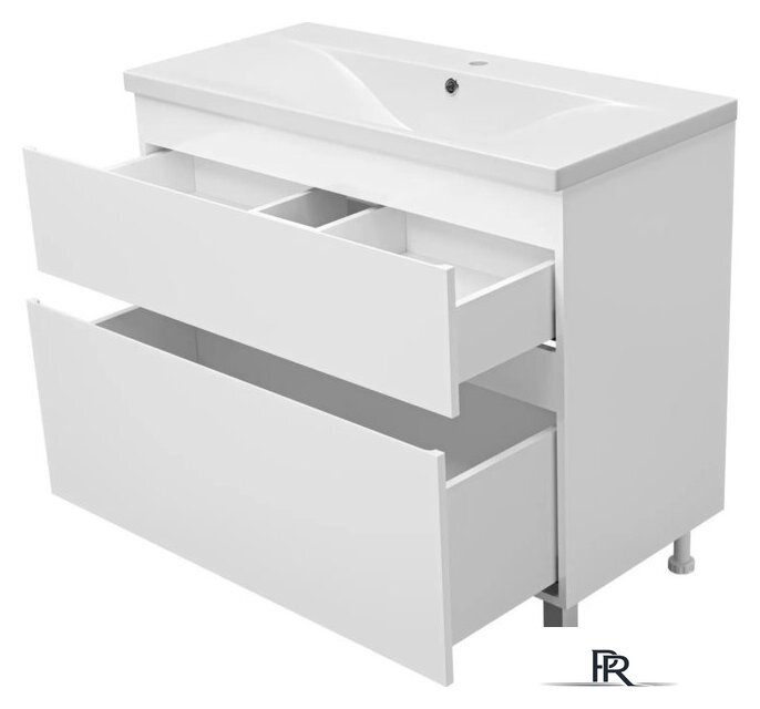  Misty Тумба под умывальник Лаки 100 П-Лак-01100-0112Я+RCW-1403100WH - Изображение №4 — Интернет-магазин ПроЗаказ