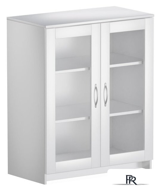 Тумба Mio Tesoro Сириус 2 двери со стеклом 78x95 2.02.03.360.1 (белый) - Изображение №1 — Интернет-магазин ПроЗаказ