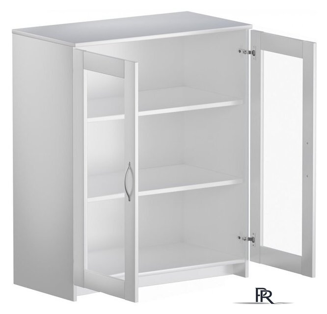 Тумба Mio Tesoro Сириус 2 двери со стеклом 78x95 2.02.03.360.1 (белый) - Изображение №2 — Интернет-магазин ПроЗаказ