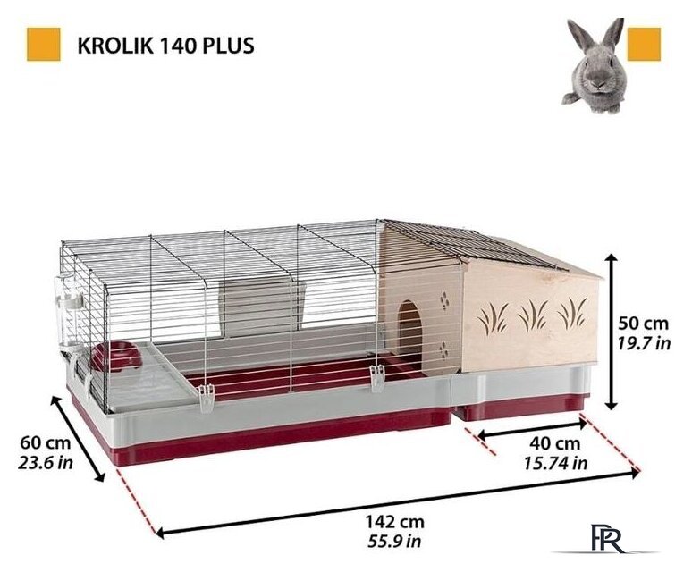 Клетка Ferplast Krolik 140 Plus 57072570 - Изображение №2 — Интернет-магазин ПроЗаказ