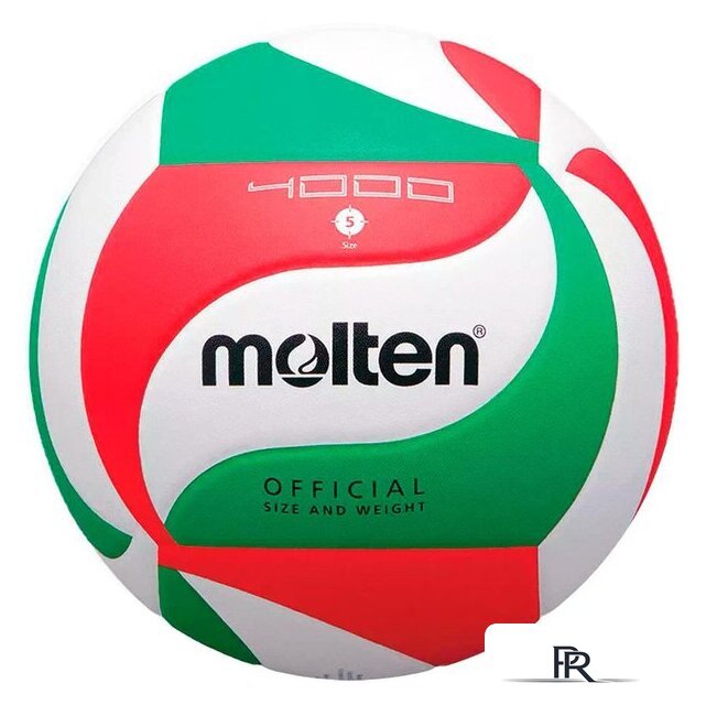 Волейбольный мяч Molten V5M4000-X (5 размер, белый/красный/зеленый) - Изображение №1 — Интернет-магазин ПроЗаказ