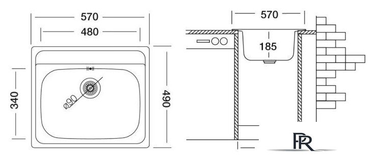 Кухонная мойка Ukinox Гранд GRP570.490-GT8K 0C - Изображение №3 — Интернет-магазин ПроЗаказ