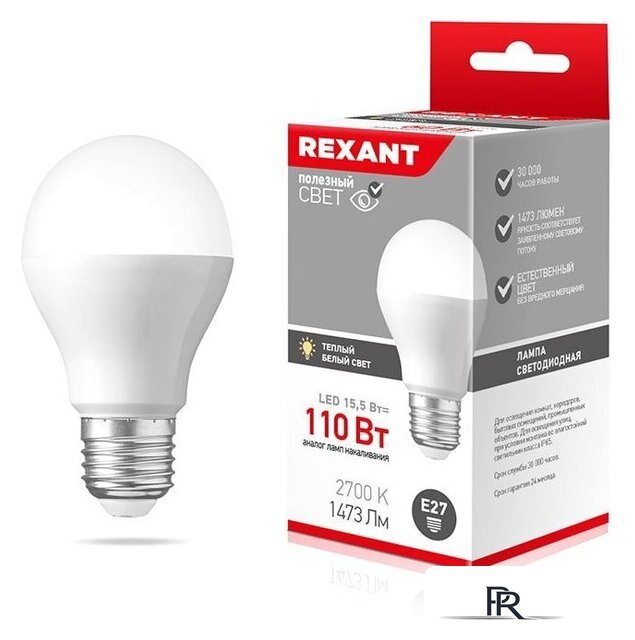 Светодиодная лампочка Rexant A60 E27 15.5 Вт 2700 К 604-008 - Изображение №2 — Интернет-магазин ПроЗаказ