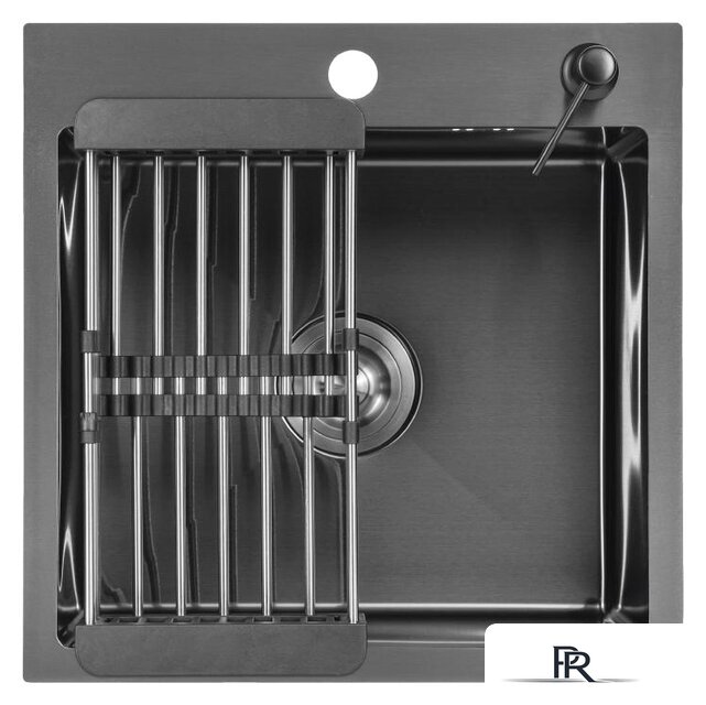 Кухонная мойка Saniteco 4848 Nano (с сифоном, дозатором и коландером) - Изображение №1 — Интернет-магазин ПроЗаказ