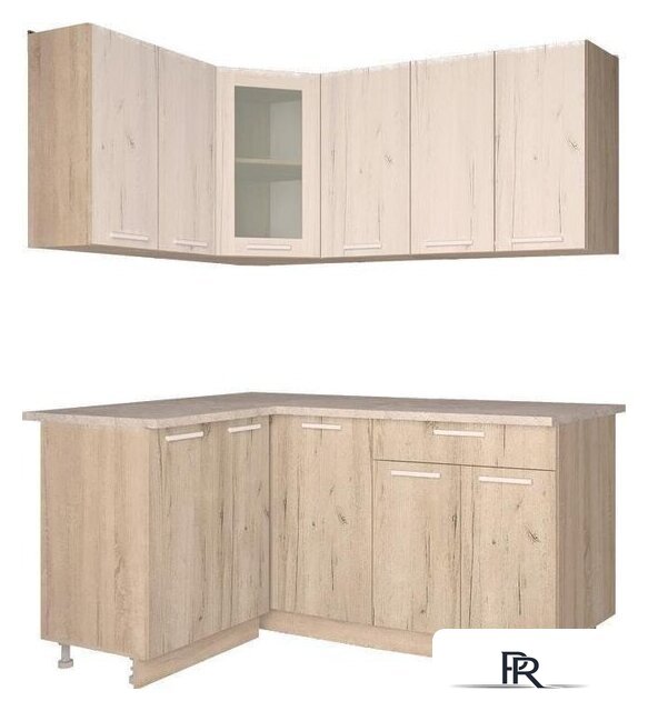 Готовая кухня Интерлиния Мила 12x18 (дуб белый/дуб серый) - Изображение №1 — Интернет-магазин ПроЗаказ