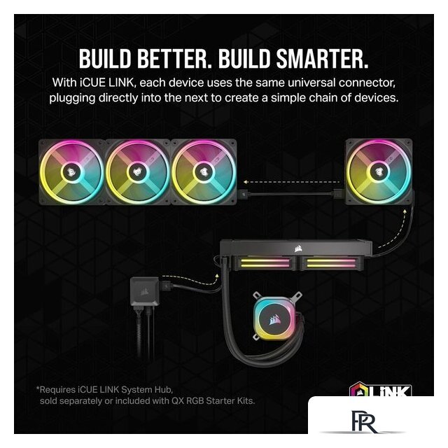 Вентилятор для корпуса Corsair iCUE LINK QX120 RGB CO-9051005-WW - Изображение №3 — Интернет-магазин ПроЗаказ
