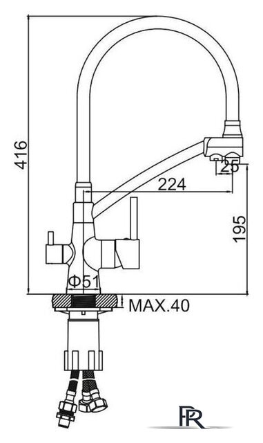 Смеситель Ledeme L4855D-12 - Изображение №2 — Интернет-магазин ПроЗаказ