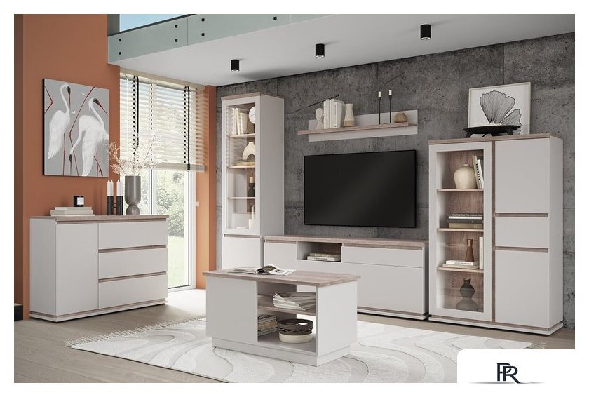 Шкаф-витрина Anrex Lima 1V2D1S (персидский жемчуг/мадура) - Изображение №2 — Интернет-магазин ПроЗаказ